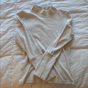 free people white mock neck shirt